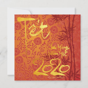 Save The Date Têt vietnamien 2020 en or décoré Party SFC