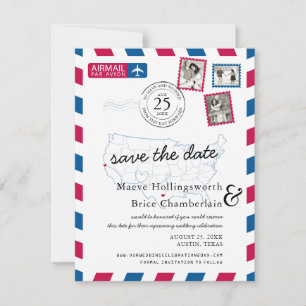 Save The Date Texas Nord de la Californie Poste aérienne À reten