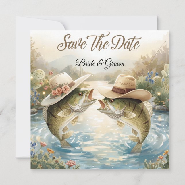 Save The Date Texas Pêche Mariage Date à Sauvegarder (Devant)