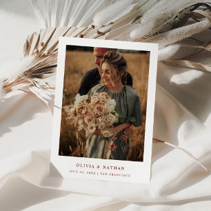 Save The Date Texte et photo blanc et rouge foncé   MARIAGE