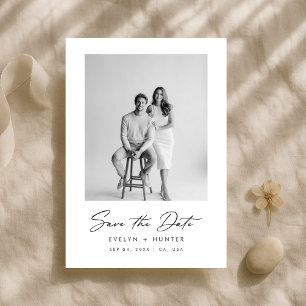 Save The Date Texte et Photo Élégants Classiques Mariage Moder