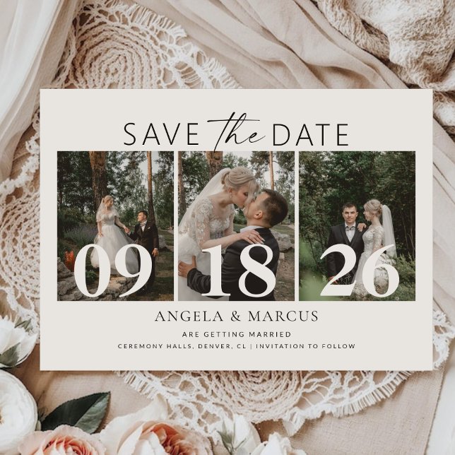 Save The Date Texte et Photo Élégants et Simples | Mariage (Créateur téléchargé)