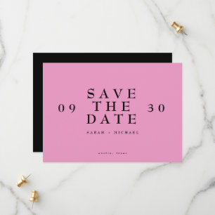 Save The Date Texte moderne simple Mariage rose chaud uniquement