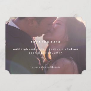 Save The Date Texte simple   Photo moderne Enregistrer la date