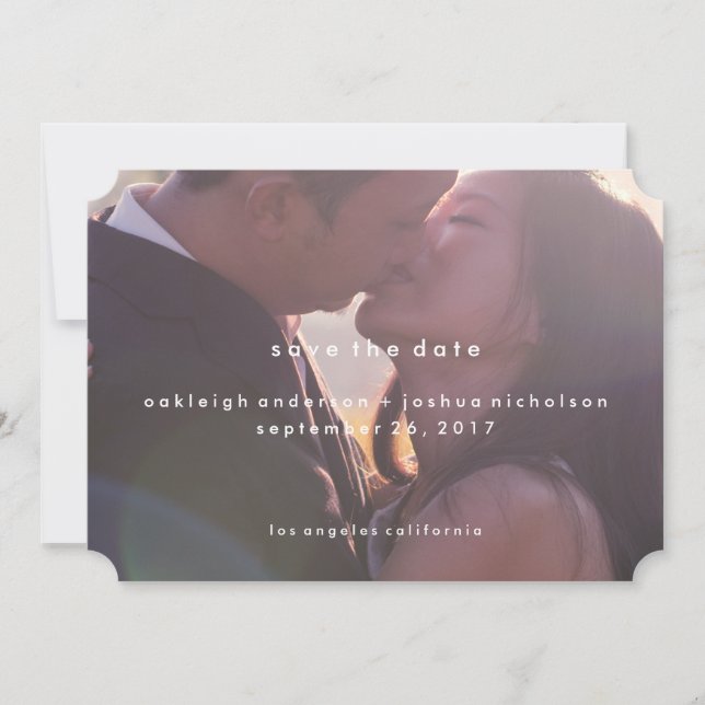 Save The Date Texte simple | Photo moderne Enregistrer la date (Devant)