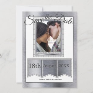 Save The Date Texture métallique moderne