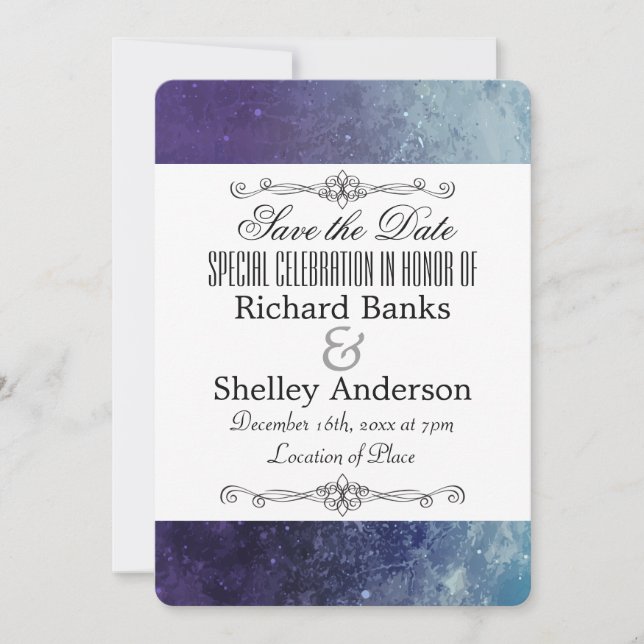 Save The Date Texture Moderne Fantaisie (Devant)