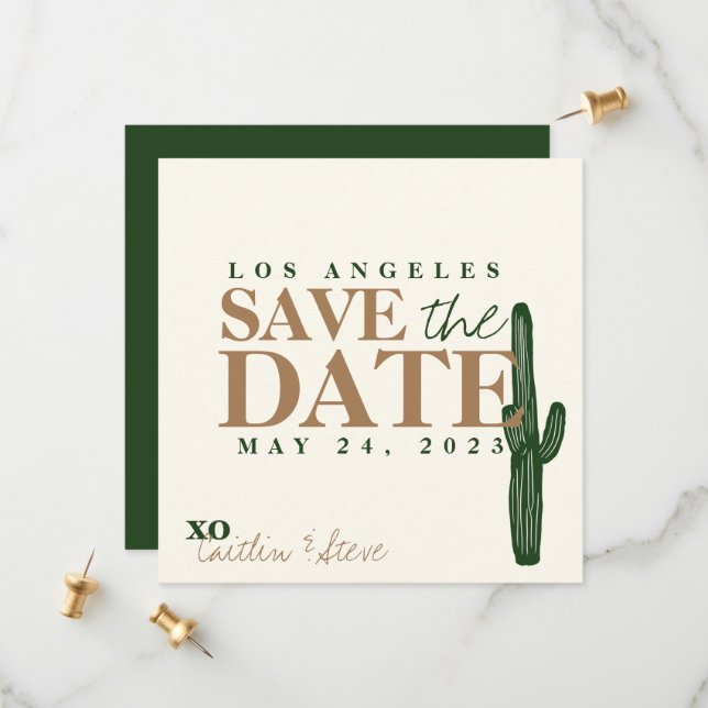 Save The Date Thème de désert de mariage (Devant/Arrière en situation)