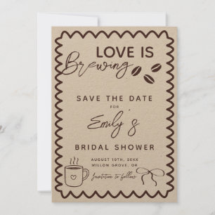 Save The Date Thème de mariage de douche nuptiale Café « L'amour