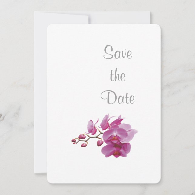 Save The Date Thème de mariage Orchidée Jour J Enregistrez la da (Devant)