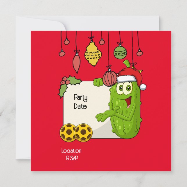 Save The Date Thème de Noël de Pickleball (Devant)