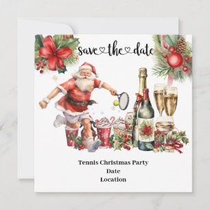 Save The Date Thème de Noël de tennis pour Tennis Party Invitati