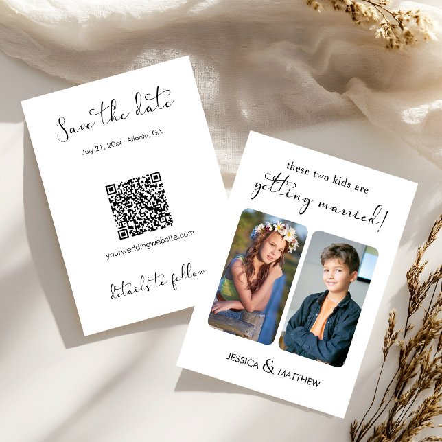 Save The Date These Two Kids are Getting Married Childhood Photo (Créateur téléchargé)