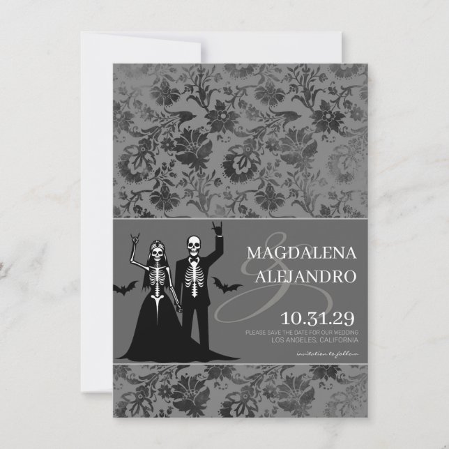 Save The Date Til Death Dark Grey Floral (Devant)