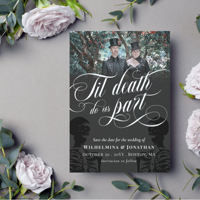 Save The Date Til Death Do Us Part Skeleton Photo Save Date (Créateur téléchargé)