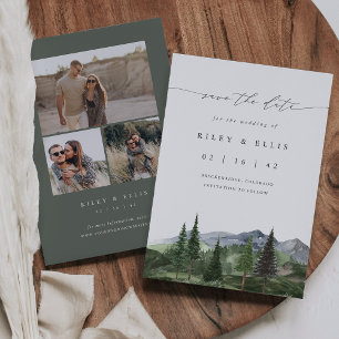 Save The Date Timberline Mariage de montagne minimal rustique