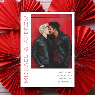 Save The Date Titre vertical moderne en gras Mariage de couleurs