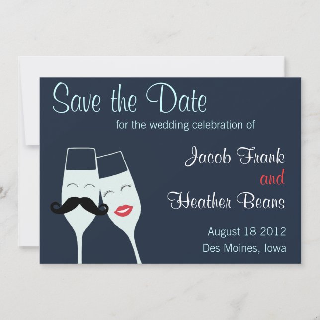 Save The Date Toast au Champagne mariage Enregistrer la date (Devant)