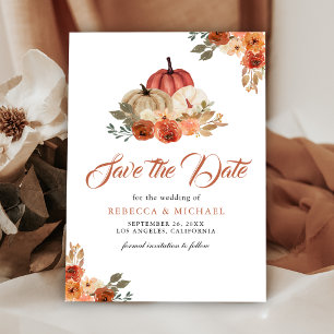 Save The Date Tombez amoureux de la citrouille en terre cuite de