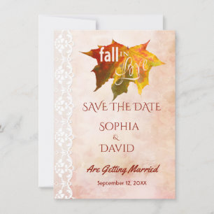 Save The Date Tombez amoureux Dentelle Papier ancien Mariage SAU
