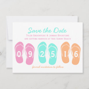 Save The Date Tongs de plage Enregistrez la date