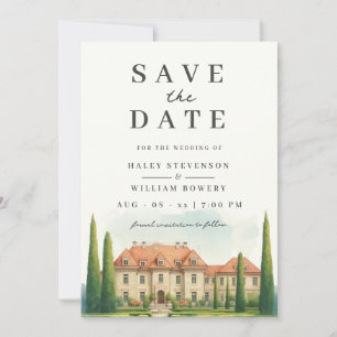 Save The Date Toscane Aquarelle Italie Villa Destination Mariage