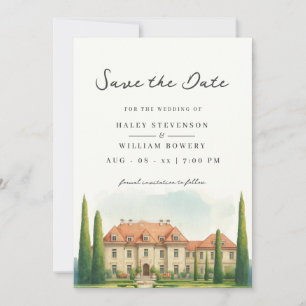 Save The Date Toscane Aquarelle Italie Villa Mariage de Destinat