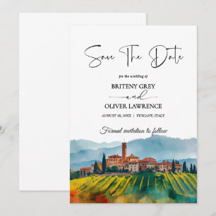 Save The Date TOSCANE Italie Aquarelle Horizon