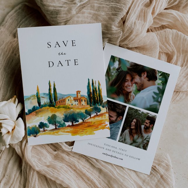 Save The Date Toscane Paysage Mariage italien (Créateur téléchargé)