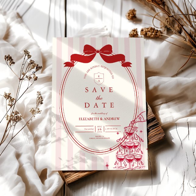 Save The Date Tour de Champagne Fantaisiste Doodle Mariage (Créateur téléchargé)