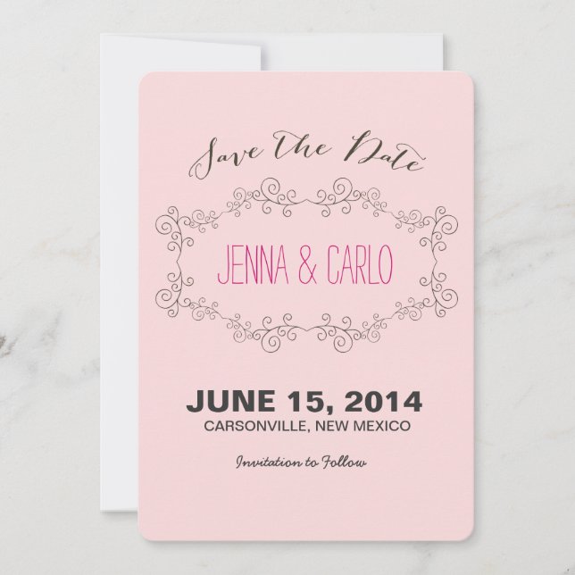 Save The Date tourbillon de gribouillis enregistrer la date (Devant)