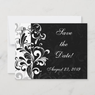 Save The Date Tourbillon Noir et Blanc Contemporain