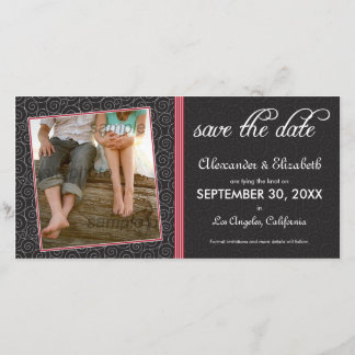 Save The Date Tourbillonnant-Q Noir et rouge Enregistrer la date
