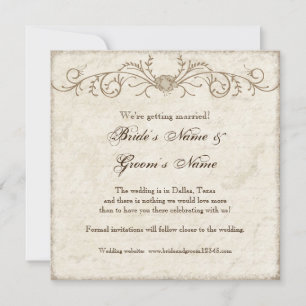 Save The Date Tourbillons floraux de pivoine Vintage moderne, En