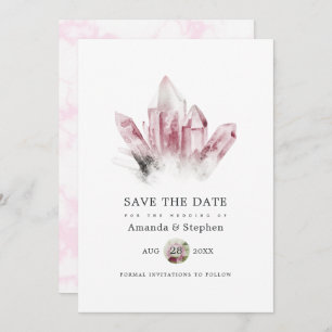 Save The Date Tourmaline rose et Mariage de marbre