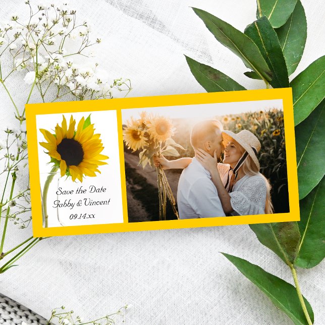 Save The Date Tournesol en mariage blanc Enregistrer la date (Créateur téléchargé)