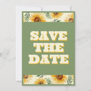 Save The Date Tournesol Eucalyptus Floral Mariage botanique