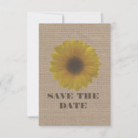 Tournesol Inspiré Burlap Enregistrer La Date