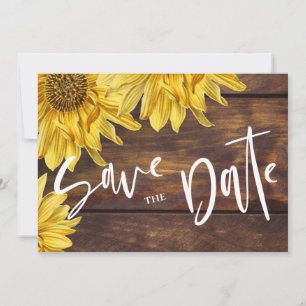 Save The Date Tournesol rustique Mariage jaune brillant