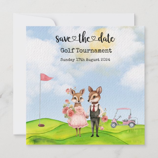Save The Date Tournoi de golf pour sauver la date Golf mariage g (Devant)
