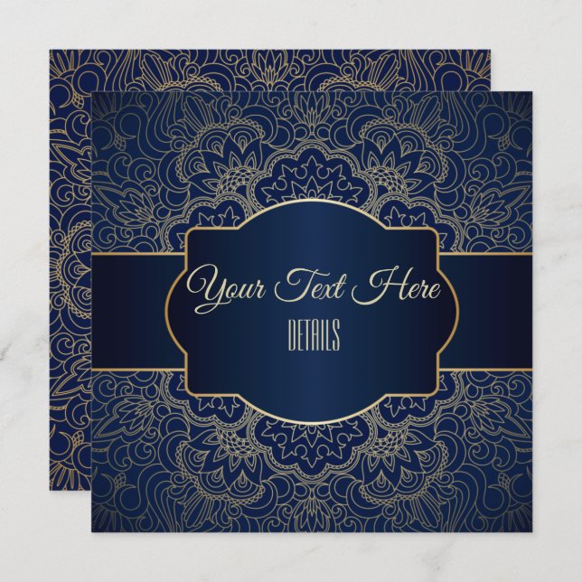 Save The Date Tout Événement Élégant Mandala Doré (Devant / Derrière)