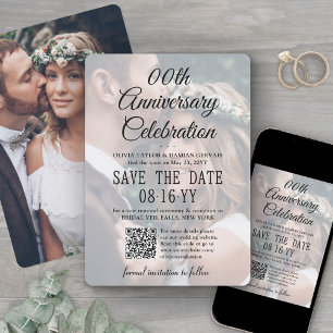 Save The Date TOUT Superposition de photo et de code QR pour fêt