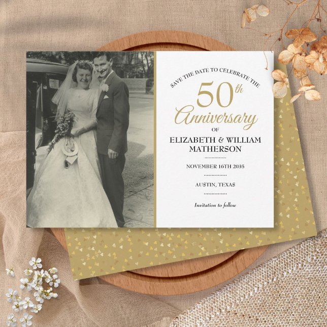 Save The Date Toute photo de mariage d'anniversaire de l'année e (Créateur téléchargé)