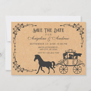 Save The Date Transport vintage avec cheval