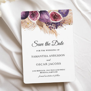 Save The Date Trendy Beauty Figues Violettes & Pampas
