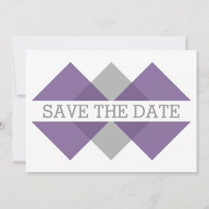Save The Date Triade géométrique gris violet Enregistrer l'Invit