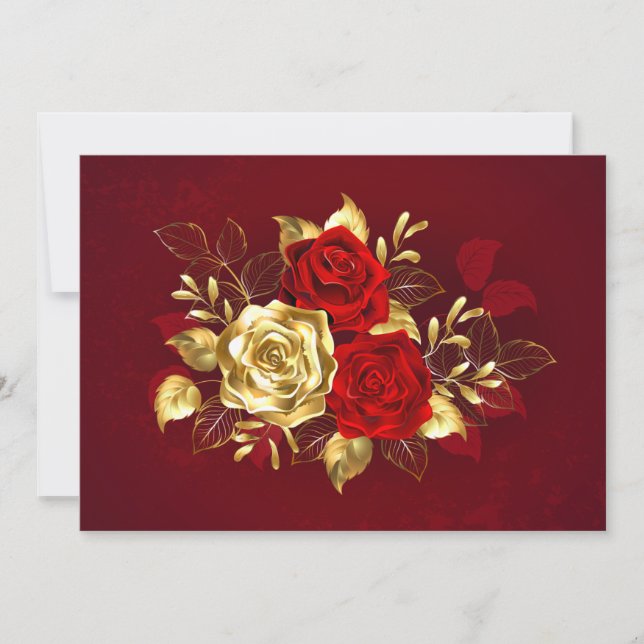 Save The Date Trois roses en bijoux (Devant)