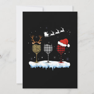 Save The Date Trois Verre De Vin Rouge Xmas Nurse Buffalo Plaid