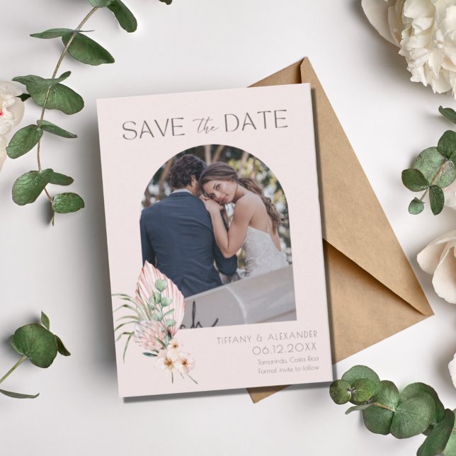 Save The Date Tropical Beach Arch Photo Destination Wedding  (Créateur téléchargé)