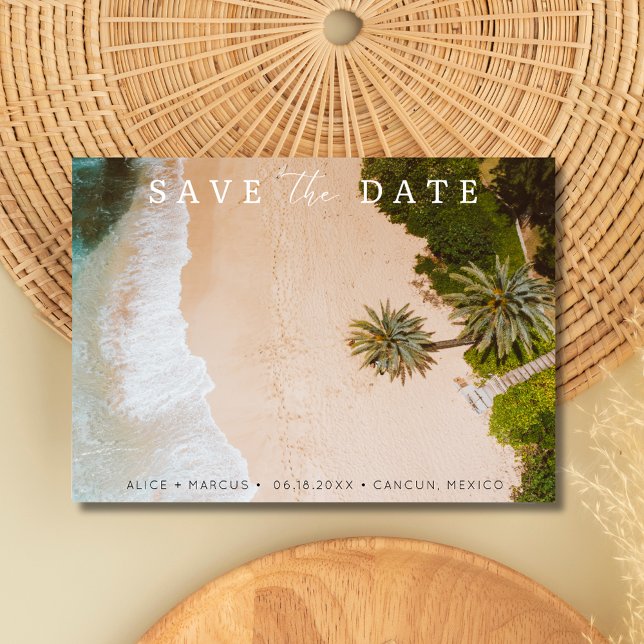 Save The Date Tropical Beach Destination Wedding Enregistrer la  (Tropical Beach Destination Wedding Save the Date)